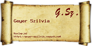 Geyer Szilvia névjegykártya